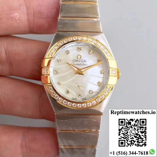 Omega Constellation Ladies 123.25.24.60.55.011 White Mother Of Pearl Dial - Watches