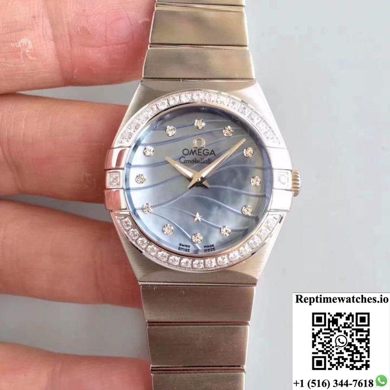 Omega Constellation Ladies 123.15.24.60.55.006 Blue Dial-Rep Time Watches