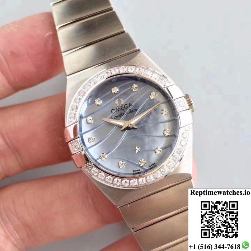 Omega Constellation Ladies 123.15.24.60.55.006 Blue Dial-Rep Time Watches