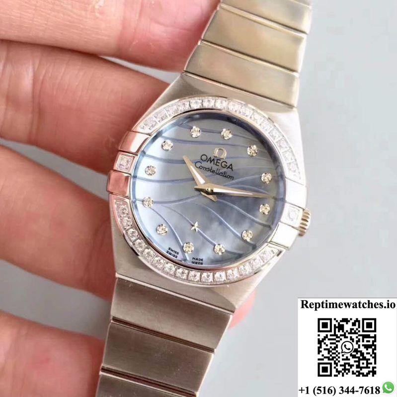 Omega Constellation Ladies 123.15.24.60.55.006 Blue Dial-Rep Time Watches