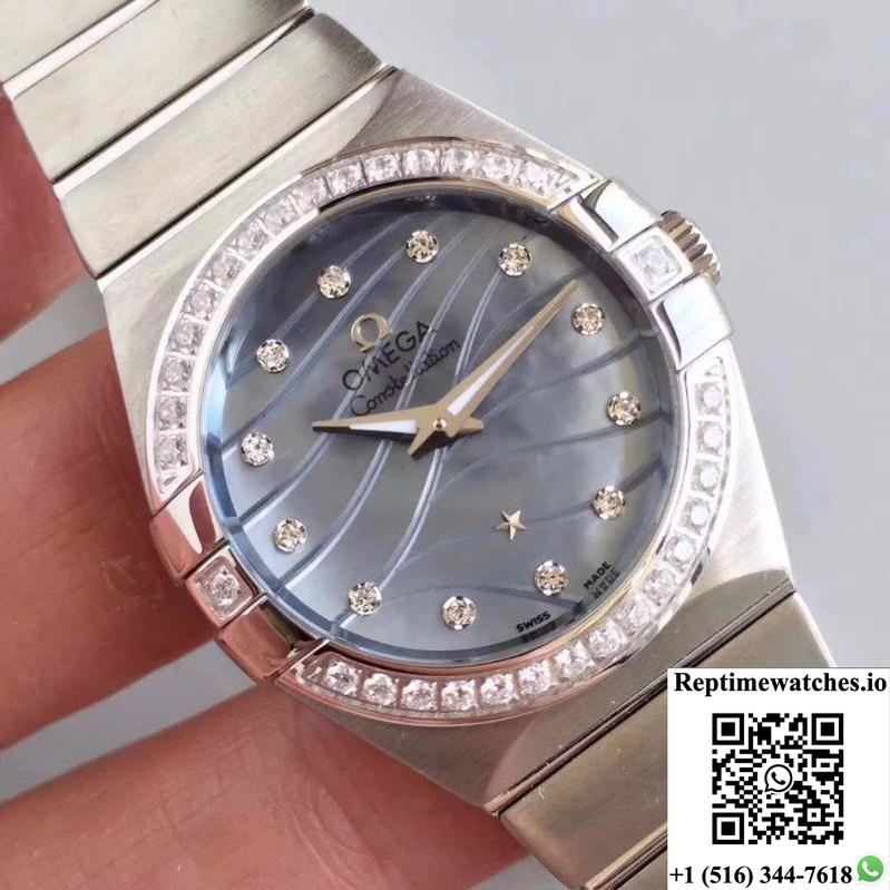 Omega Constellation Ladies 123.15.24.60.55.006 Blue Dial-Rep Time Watches