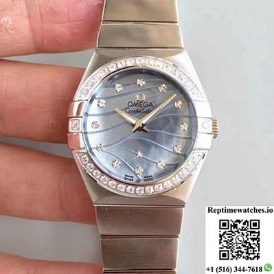Omega Constellation Ladies 123.15.24.60.55.006 Blue Dial-Rep Time Watches