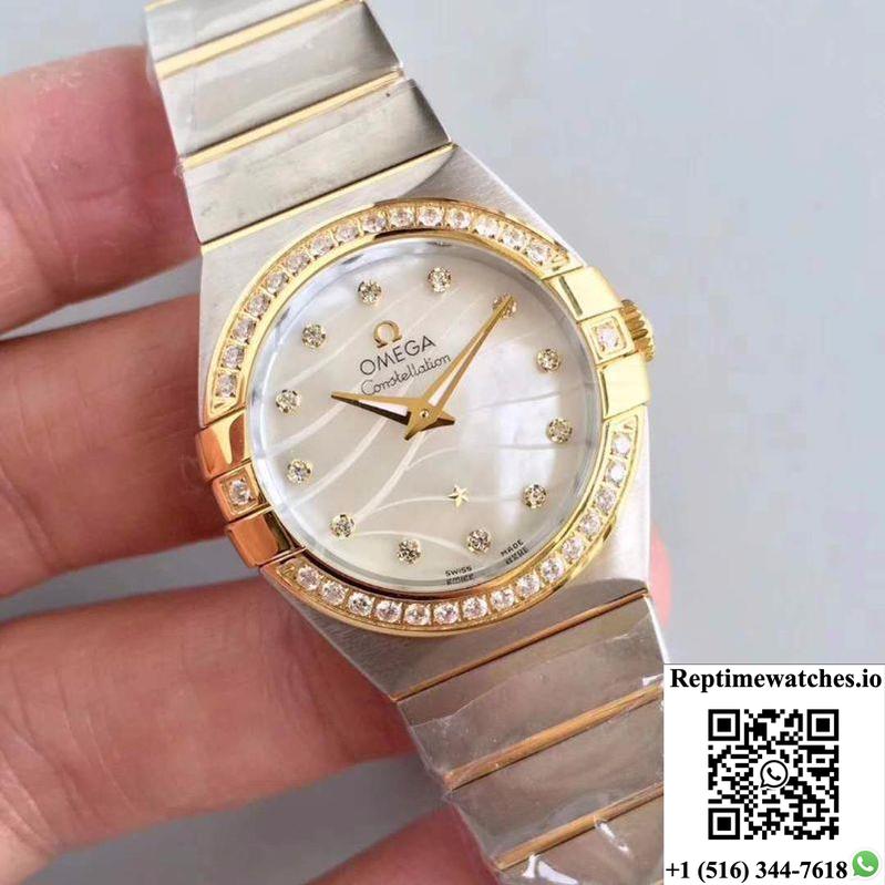 Omega Constellation Ladies 123.25.24.60.55.011 White Mother Of Pearl Dial-Rep Time Watches