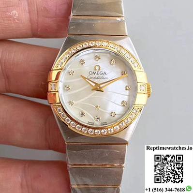 Omega Constellation Ladies 123.25.24.60.55.011 White Mother Of Pearl Dial-Rep Time Watches
