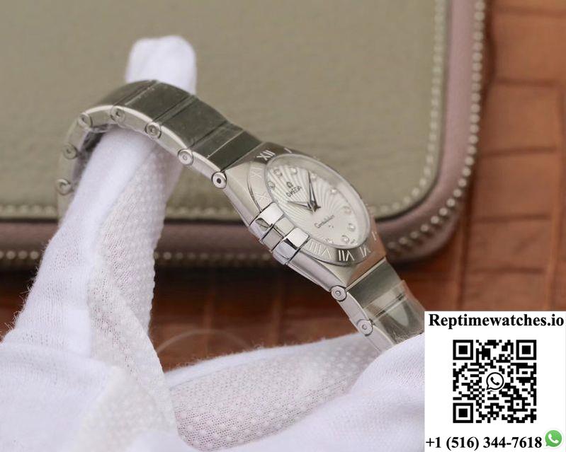 Omega Constellation Ladies 27Mm 123.10.27.60.55.001 Tw Factory White Textured Dial-Rep Time Watches