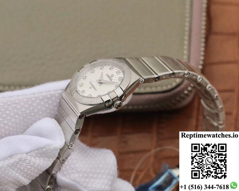 Omega Constellation Ladies 27Mm 123.10.27.60.55.001 Tw Factory White Textured Dial-Rep Time Watches