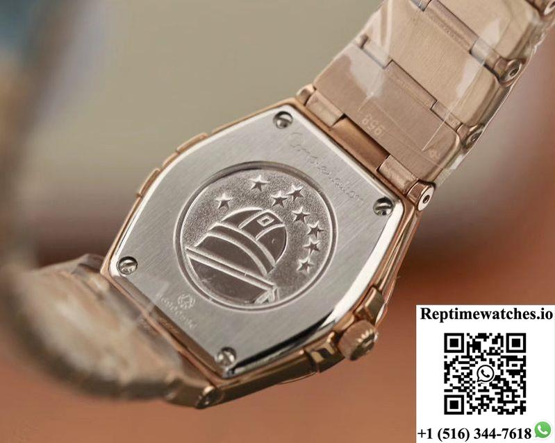 Omega Constellation Ladies 27Mm Tw Factory 18K Rose Gold Textured Diamond Dial-Rep Time Watches