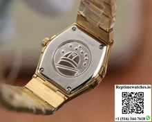 Omega Constellation Ladies 27MM TW Factory 18K Yellow Gold Textured Diamond Dial - Watches