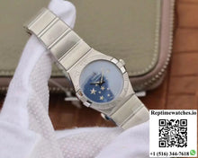 Omega Constellation Quartz Ladies 27mm TW Factory Blue Dial - Watches