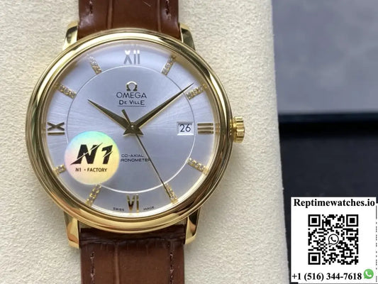 Omega De Ville 424.53.40.20.52.001 N1 factory hour markers with diamonds