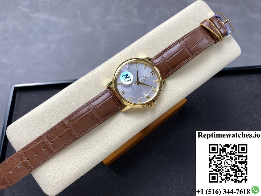 Omega De Ville 424.53.40.20.52.001 N1 Factory Hour Markers With Diamonds-Rep Time Watches