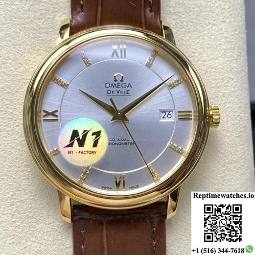 Omega De Ville 424.53.40.20.52.001 N1 Factory Hour Markers With Diamonds-Rep Time Watches