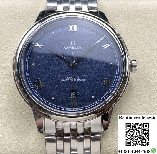 Omega De Ville 434.10.40.20.03.001 Kz Factory Blue Dial-Rep Time Watches