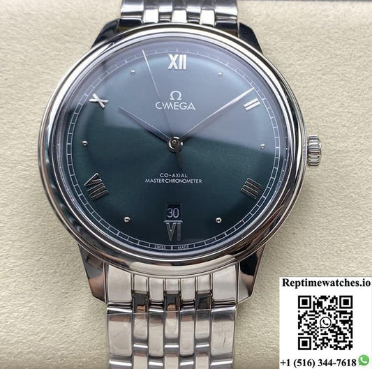 Omega De Ville 434.10.40.20.10.001 Kz Factory Green Dial-Rep Time Watches