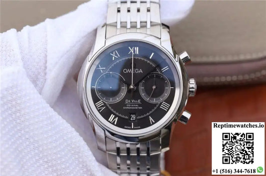 Omega De Ville Chronograph 42MM 431.10.42.51.01.001 OM Factory Black Dial - Watches