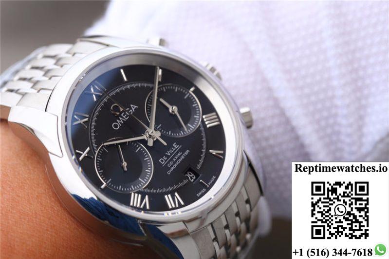 Omega De Ville Chronograph 42Mm 431.10.42.51.01.001 Om Factory Black Dial-Rep Time Watches