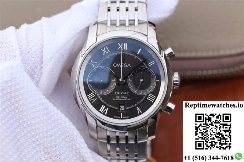 Omega De Ville Chronograph 42Mm 431.10.42.51.01.001 Om Factory Black Dial-Rep Time Watches