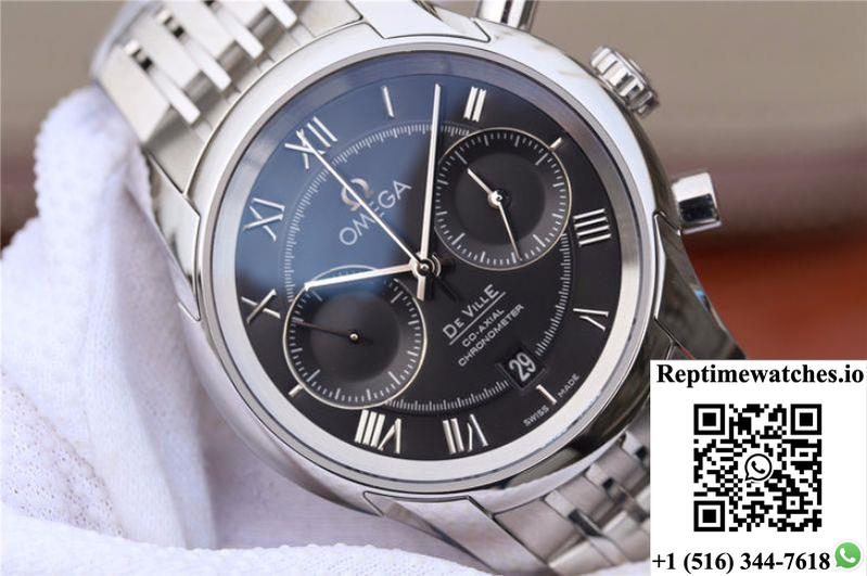 Omega De Ville Chronograph 42Mm 431.10.42.51.01.001 Om Factory Black Dial-Rep Time Watches