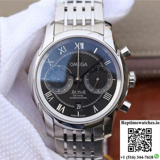 Omega De Ville Chronograph 42Mm 431.10.42.51.01.001 Om Factory Black Dial-Rep Time Watches