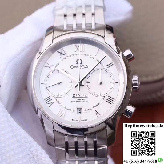 Omega De Ville Co-Axial Chronograph 42Mm 431.10.42.51.02.001 Om Factory White Dial-Rep Time Watches