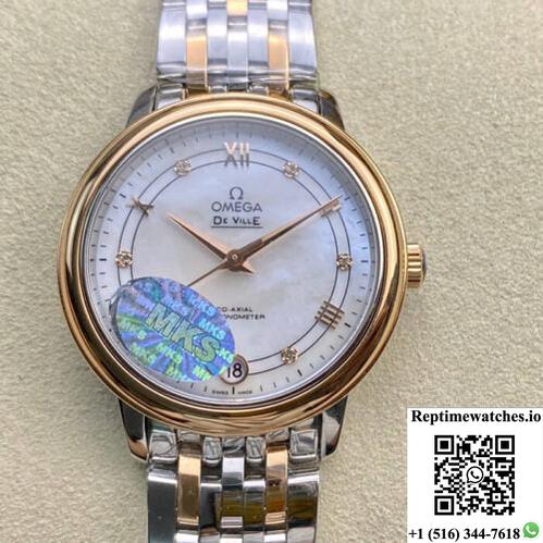 Omega De Ville Mks Factory Rose Gold Bezel-Rep Time Watches