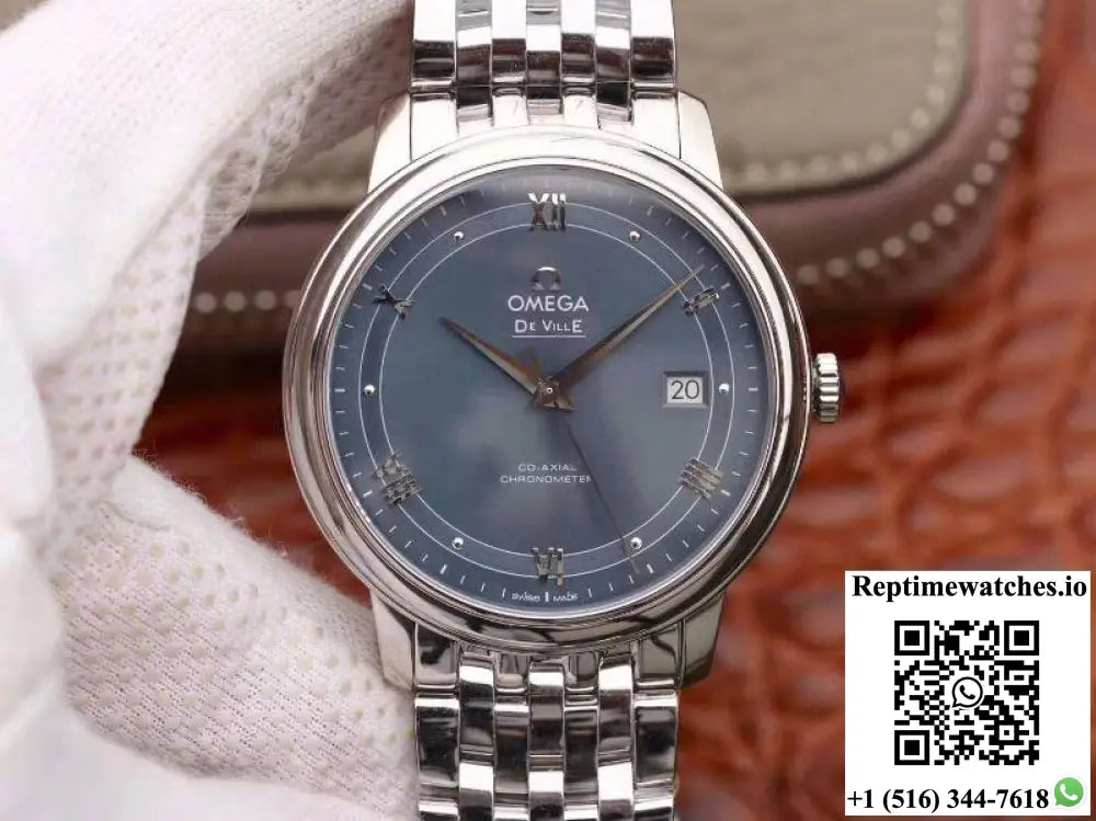 Omega De Ville Prestige 424.10.40.20.03.002 MKS Factory Blue Dial - Watches