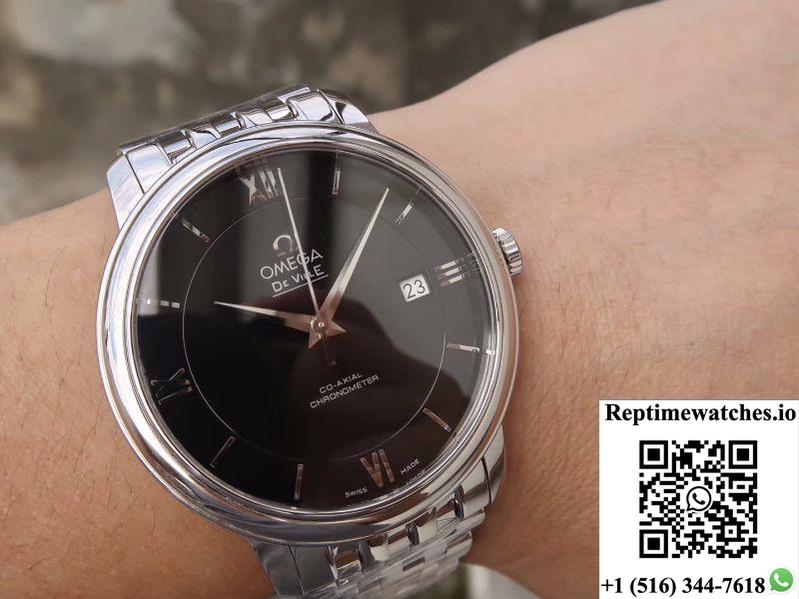 Omega De Ville Prestige 424.10.37.20.01.001 Mks Factory Black Dial-Rep Time Watches