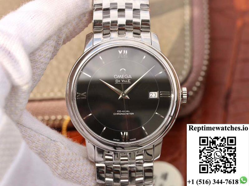 Omega De Ville Prestige 424.10.37.20.01.001 Mks Factory Black Dial-Rep Time Watches