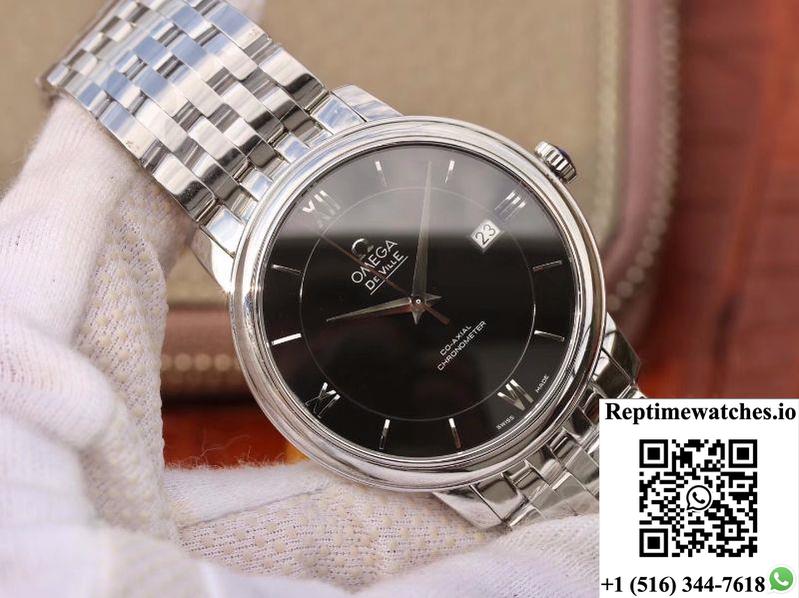 Omega De Ville Prestige 424.10.37.20.01.001 Mks Factory Black Dial-Rep Time Watches