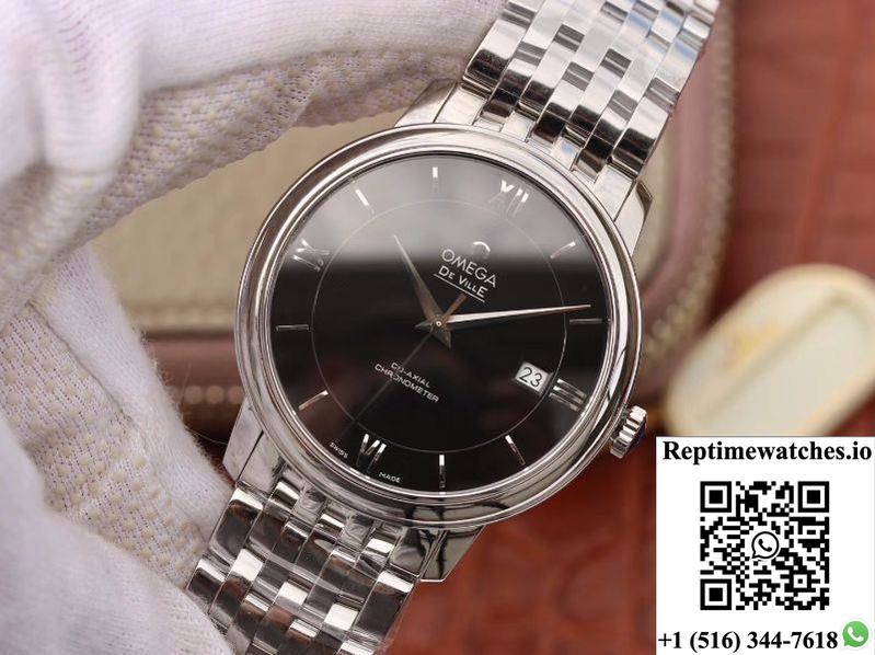 Omega De Ville Prestige 424.10.37.20.01.001 Mks Factory Black Dial-Rep Time Watches