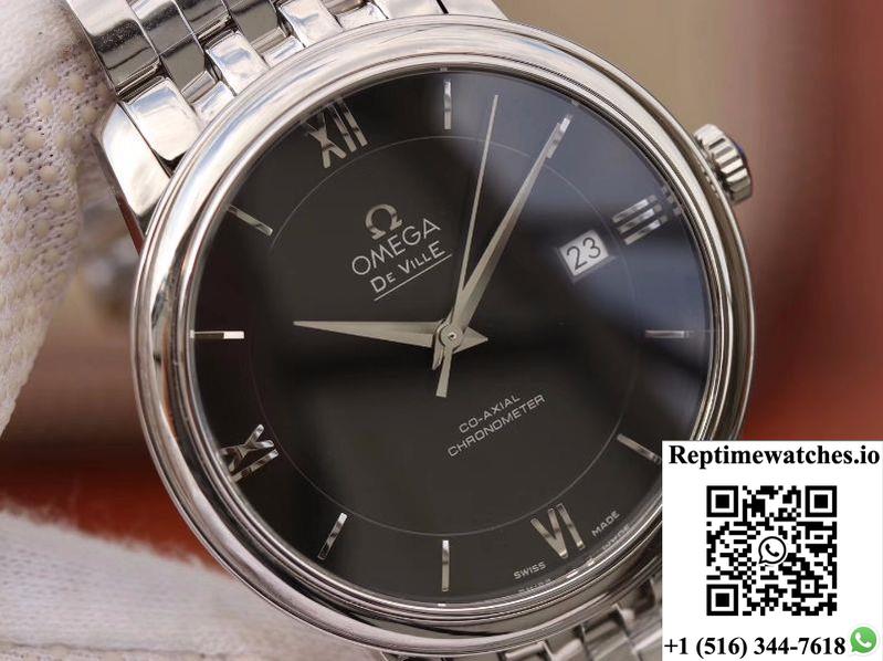 Omega De Ville Prestige 424.10.37.20.01.001 Mks Factory Black Dial-Rep Time Watches