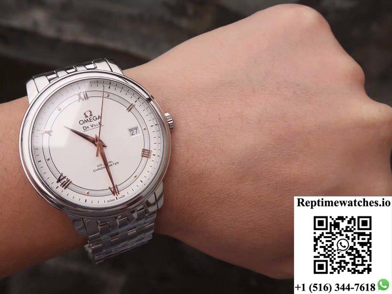 Omega De Ville Prestige 424.10.40.20.02.002 Mks Factory Silver Dial-Rep Time Watches