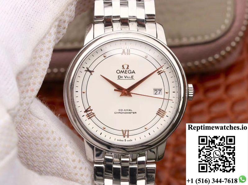 Omega De Ville Prestige 424.10.40.20.02.002 Mks Factory Silver Dial-Rep Time Watches