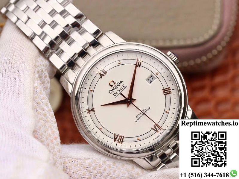 Omega De Ville Prestige 424.10.40.20.02.002 Mks Factory Silver Dial-Rep Time Watches