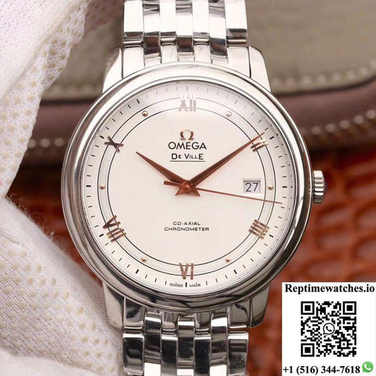 Omega De Ville Prestige 424.10.40.20.02.002 Mks Factory Silver Dial-Rep Time Watches