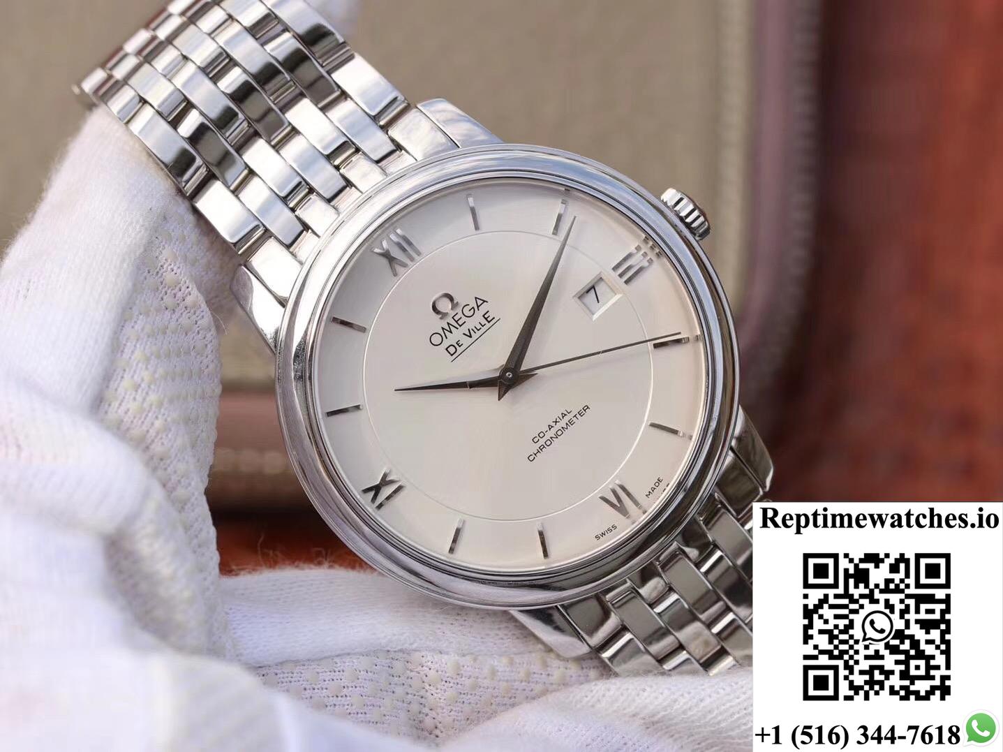 Omega De Ville Prestige 424.10.40.20.02.003 Mks Factory White Dial-Rep Time Watches