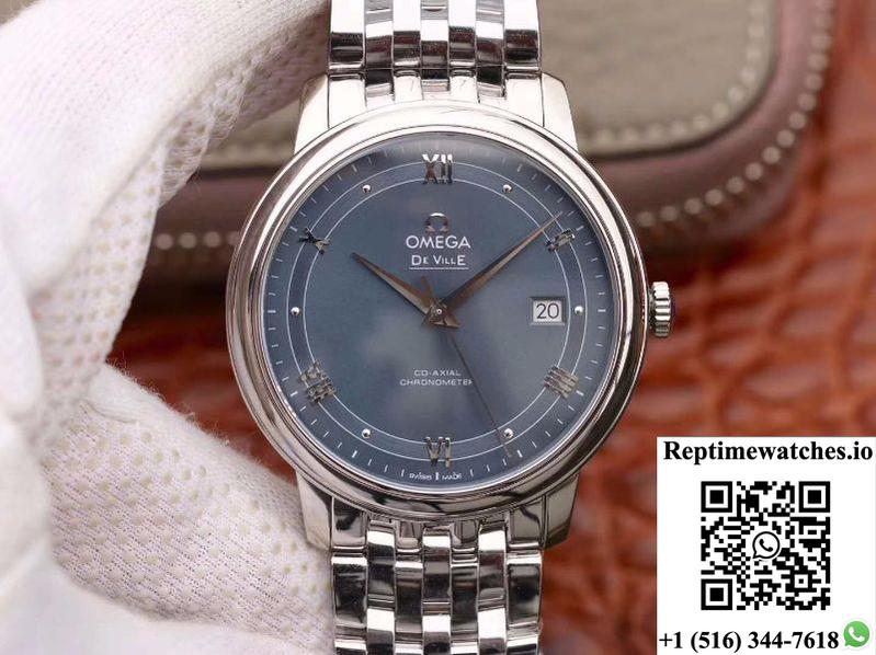 Omega De Ville Prestige 424.10.40.20.03.002 Mks Factory Blue Dial-Rep Time Watches