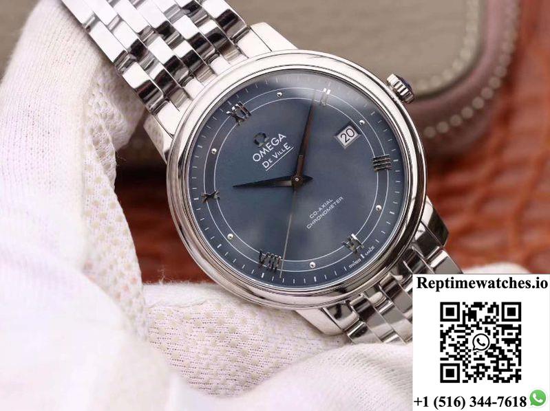 Omega De Ville Prestige 424.10.40.20.03.002 Mks Factory Blue Dial-Rep Time Watches