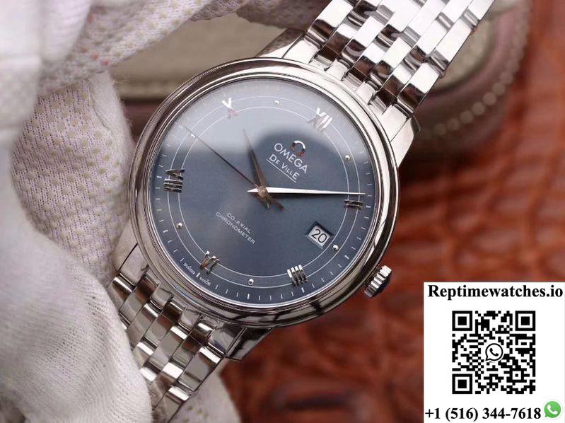 Omega De Ville Prestige 424.10.40.20.03.002 Mks Factory Blue Dial-Rep Time Watches