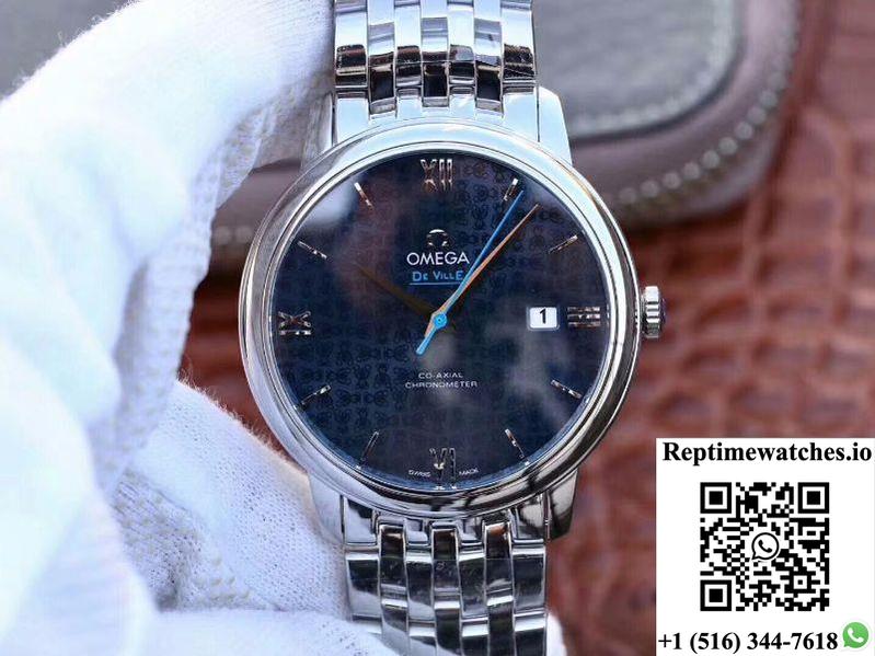 Omega De Ville Prestige 424.10.40.20.03.003 Blue Dial-Rep Time Watches