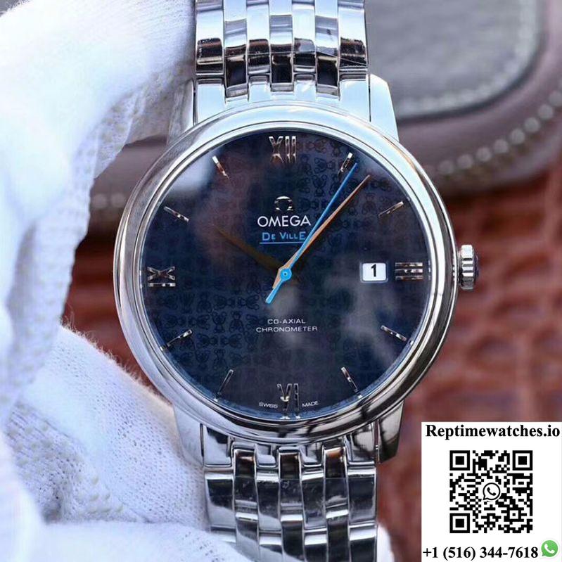 Omega De Ville Prestige 424.10.40.20.03.003 Blue Dial-Rep Time Watches