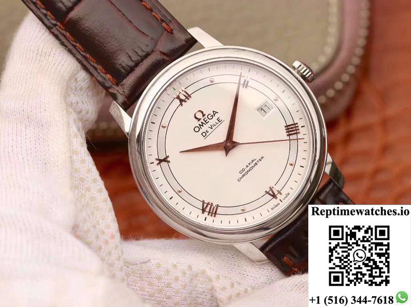 Omega De Ville Prestige 424.13.40.20.02.002 Mks Factory White Dial-Rep Time Watches