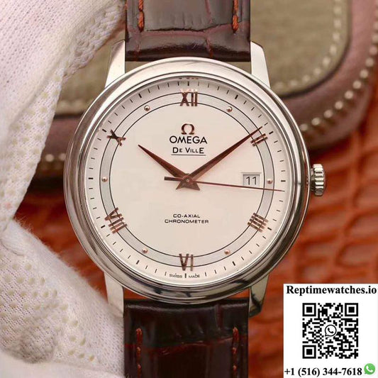 Omega De Ville Prestige 424.13.40.20.02.002 Mks Factory White Dial-Rep Time Watches