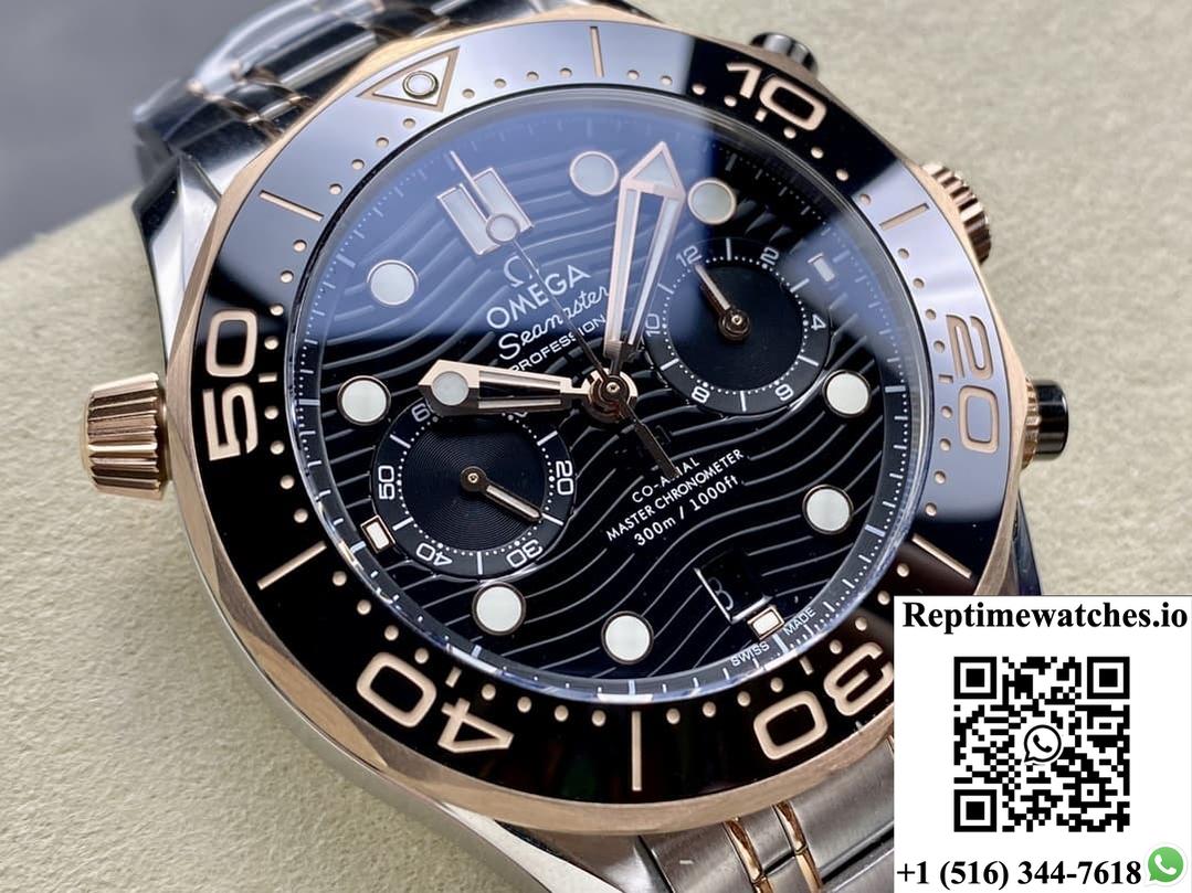 Omega Seamaster 210.20.44.51.01.001 N1 Factory Gold Color Strap-Rep Time Watches