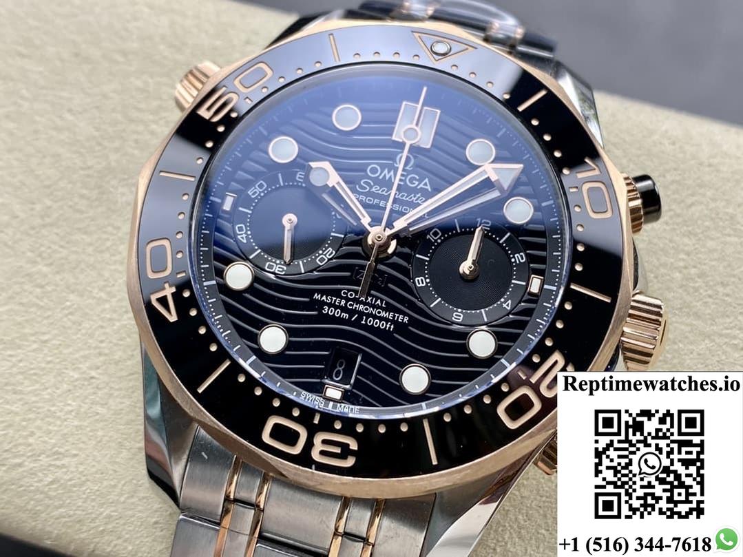 Omega Seamaster 210.20.44.51.01.001 N1 Factory Gold Color Strap-Rep Time Watches