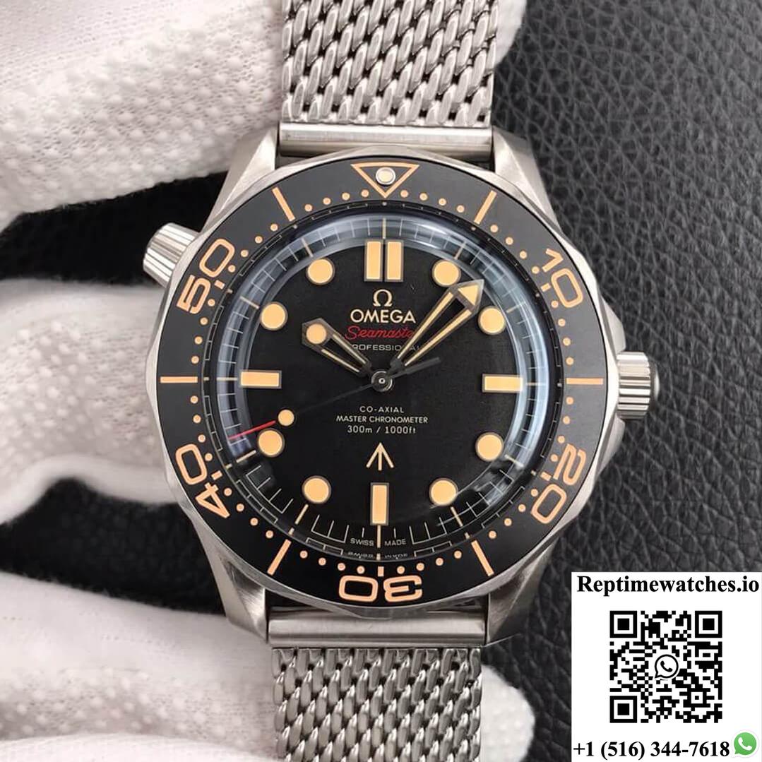 Omega Seamaster 210.90.42.20.01.001 James Bond 007 Vs Factory Black Dial-Rep Time Watches