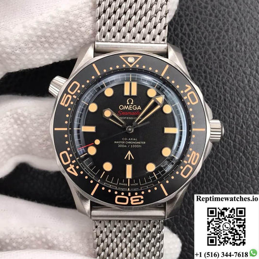 Omega Seamaster 210.90.42.20.01.001 James Bond 007 Vs Factory Black Dial-Rep Time Watches
