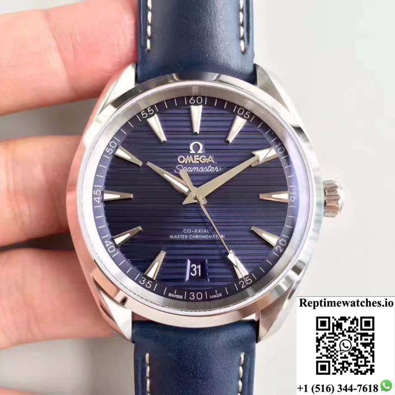 Omega Seamaster Aqua Terra 150M Master Co-Axial Baselworld Blue Textured Dial-Rep Time Watches