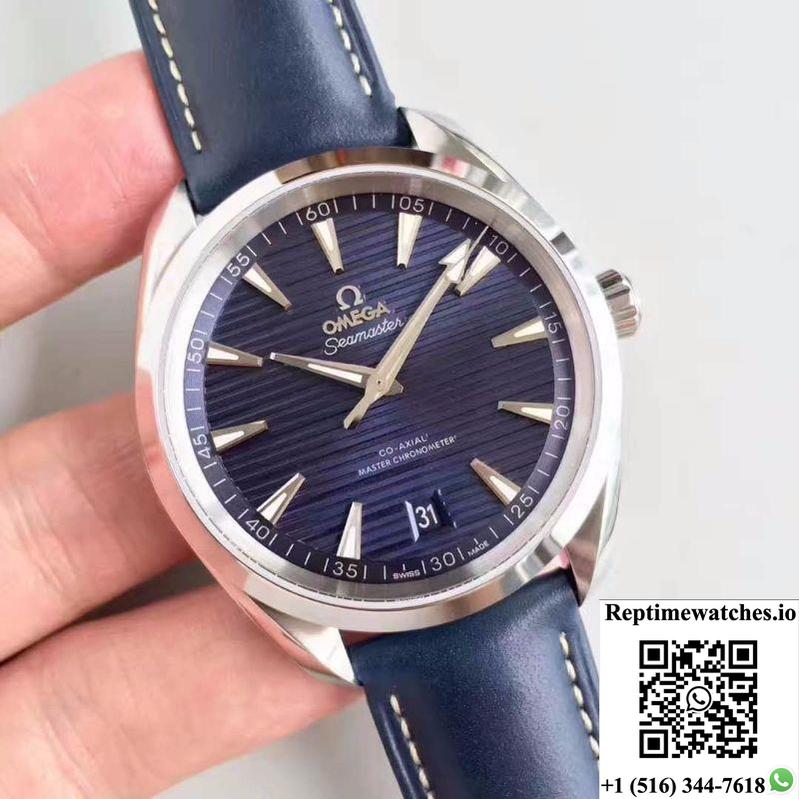 Omega Seamaster Aqua Terra 150M Master Co-Axial Baselworld Blue Textured Dial-Rep Time Watches