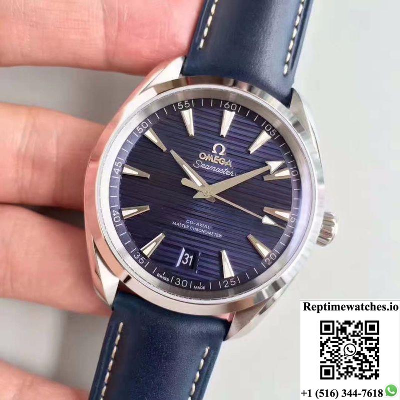 Omega Seamaster Aqua Terra 150M Master Co-Axial Baselworld Blue Textured Dial-Rep Time Watches